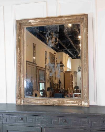 French 19th Century Empire Painted Mercury Glass Mirror