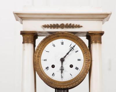 French 19th Century Empire Portico Clock