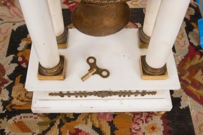 French 19th Century Empire Portico Clock