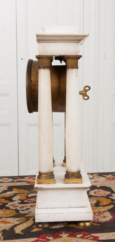 French 19th Century Empire Portico Clock