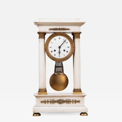 French 19th Century Empire Portico Clock