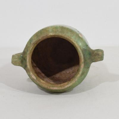 French 19th Century Faded Green Glazed Ceramic Confit Jar