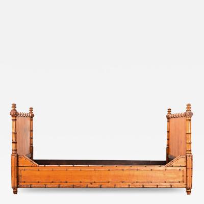 French 19th Century Faux Bamboo Twin Bed Frame