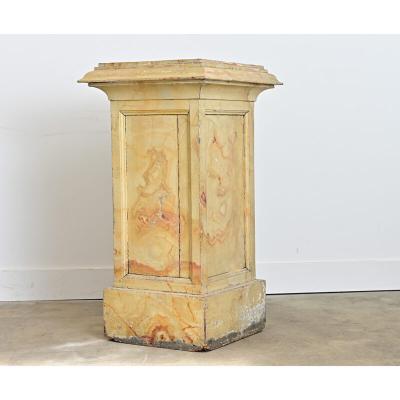 French 19th Century Faux Marble Painted Pedestal