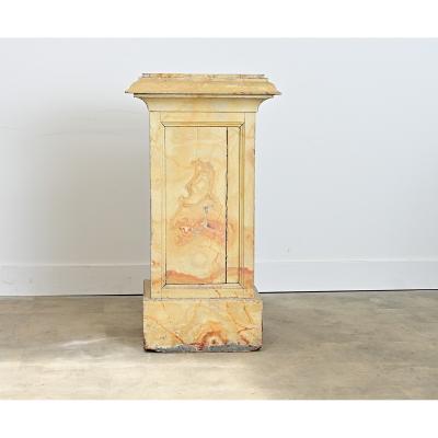 French 19th Century Faux Marble Painted Pedestal
