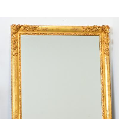 French 19th Century Floral Gold Gilt Mirror
