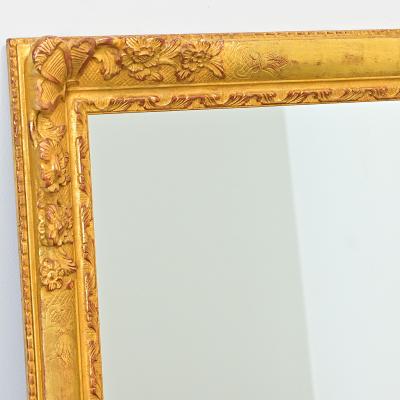 French 19th Century Floral Gold Gilt Mirror