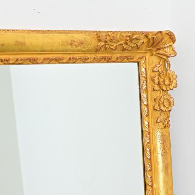 French 19th Century Floral Gold Gilt Mirror