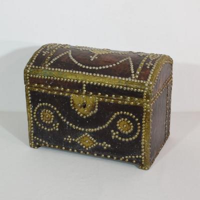 French 19th Century Folk Art Leather Box