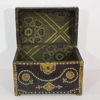 French 19th Century Folk Art Leather Box