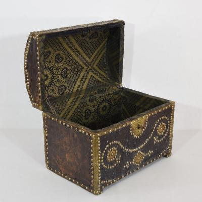 French 19th Century Folk Art Leather Box