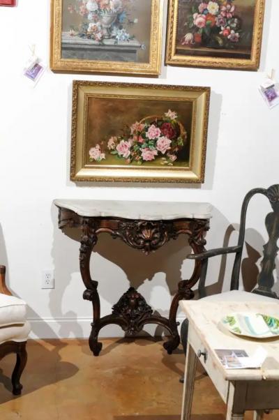 French 19th Century Framed Floral Oil on Canvas Painting Depicting Roses