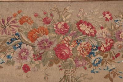 French 19th Century Framed Floral Tapestry