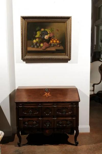 French 19th Century Framed Oil on Canvas Still Life Painting Depicting Fruits