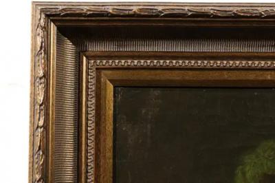 French 19th Century Framed Oil on Canvas Still Life Painting Depicting Fruits