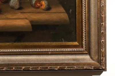 French 19th Century Framed Oil on Canvas Still Life Painting Depicting Fruits