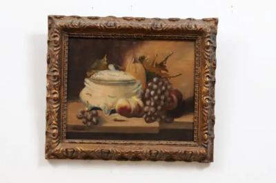 French 19th Century Framed and Signed Oil on Canvas Still Life Painting