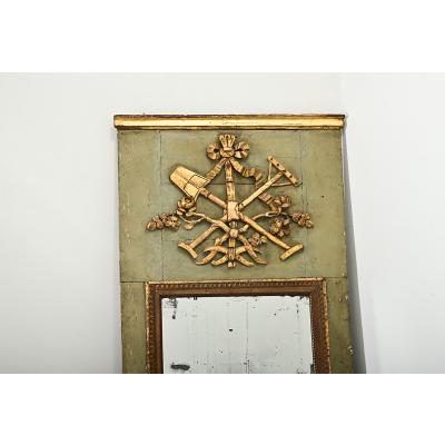 French 19th Century Gardener s Trumeau Mirror
