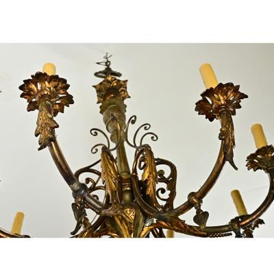 French 19th Century Gilt Bronze Chandelier