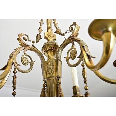French 19th Century Gilt Bronze Chandelier