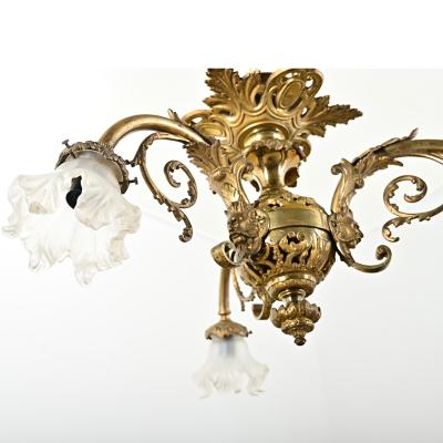 French 19th Century Gilt Bronze Flush Mount Light