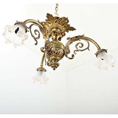 French 19th Century Gilt Bronze Flush Mount Light