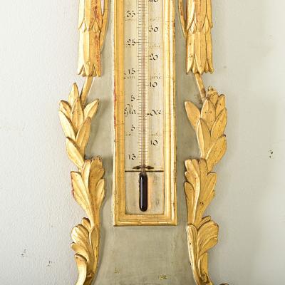 French 19th Century Gilt Painted Barometer