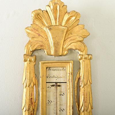 French 19th Century Gilt Painted Barometer
