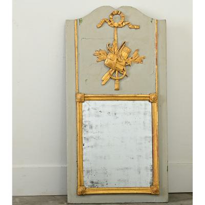 French 19th Century Gilt and Painted Trumeau