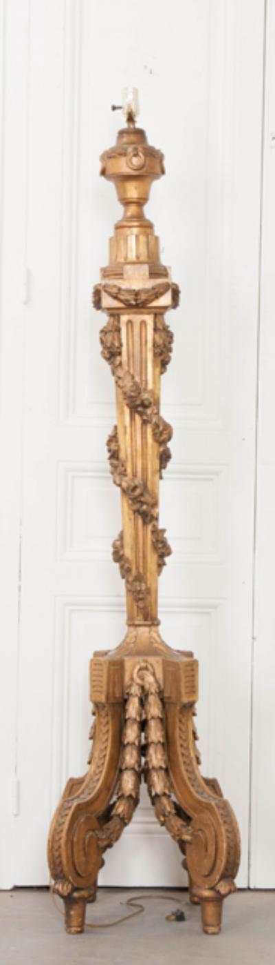 French 19th Century Giltwood Floor Lamp