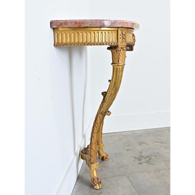 French 19th Century Giltwood Marble top Wall Console