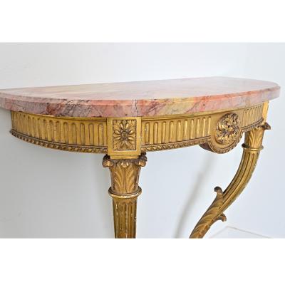 French 19th Century Giltwood Marble top Wall Console