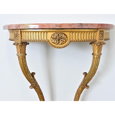 French 19th Century Giltwood Marble top Wall Console