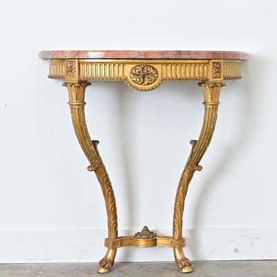 French 19th Century Giltwood Marble top Wall Console