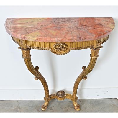 French 19th Century Giltwood Marble top Wall Console