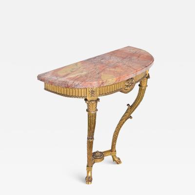 French 19th Century Giltwood Marble top Wall Console