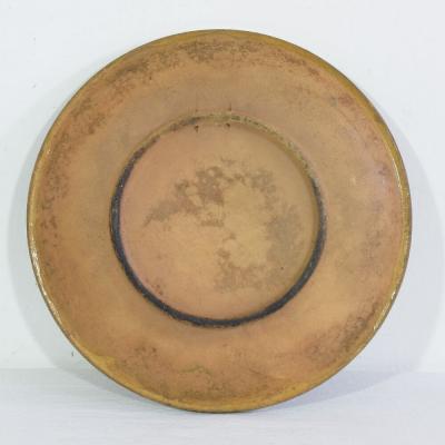 French 19th Century Glazed Folk Art Ceramic Platter Bowl Depicting Two Fish