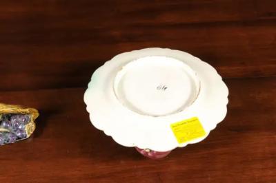 French 19th Century Glazed Majolica Lidded Fruit Dish with Grapes