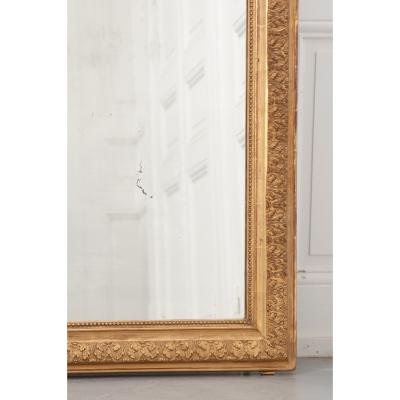 French 19th Century Gold Gilt Mirror with Crest
