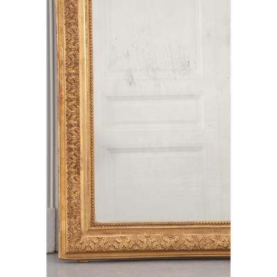 French 19th Century Gold Gilt Mirror with Crest