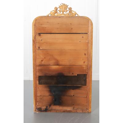 French 19th Century Gold Gilt Mirror with Crest