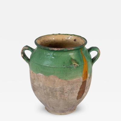 French 19th Century Green Glaze Confit Pot