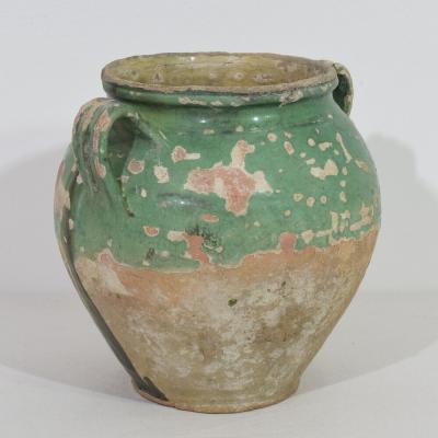 French 19th Century Green Glazed Ceramic Confit Jar