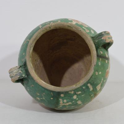 French 19th Century Green Glazed Ceramic Confit Jar