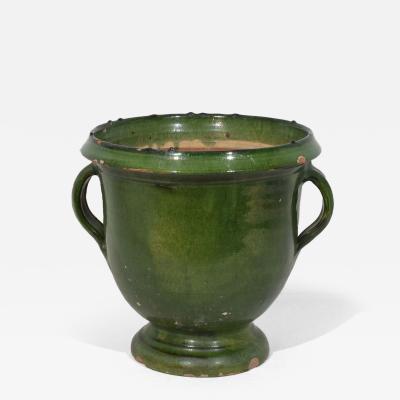 French 19th Century Green Glazed Earthenware Castelnaudary Planter