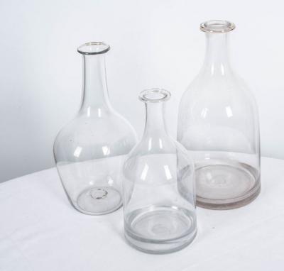 French 19th Century Hand Blown Glass Decanters