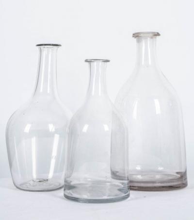 French 19th Century Hand Blown Glass Decanters