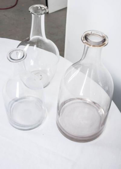 French 19th Century Hand Blown Glass Decanters