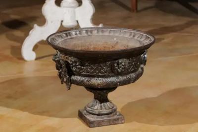 French 19th Century Iron Jardini re with Lateral Handles and Double L Monogram