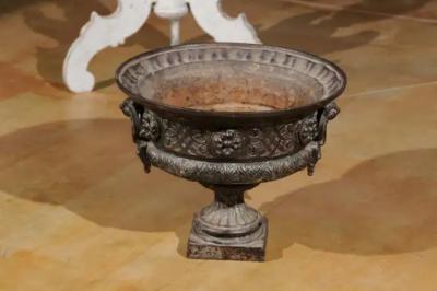 French 19th Century Iron Jardini re with Lateral Handles and Double L Monogram